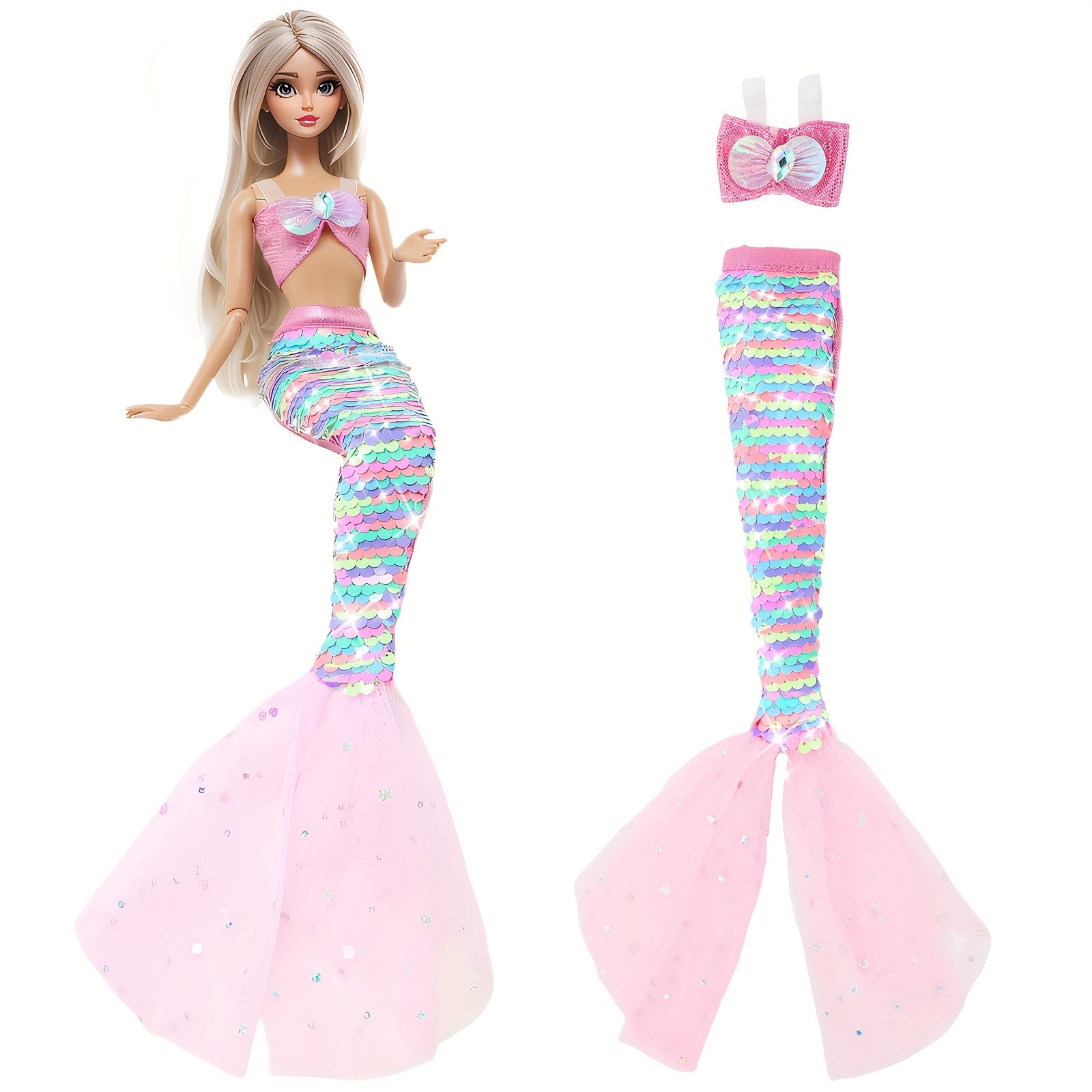 Fantasy Mermaid Outfit for 18 Doll Fairy Tale Party Costume Accessories