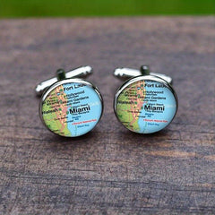 Crystal Glass Cufflinks Stainless Steel Sleeve Nails