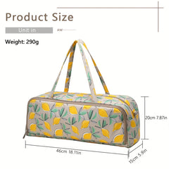 Waterproof Yarn Storage Bag Lemon Printed Knitting Crochet Large Capacity