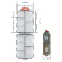 Portable 10 Compartment Pill Box for Traveling