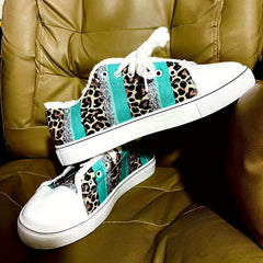 Women's Canvas Sneakers Colorblock Lace Up Low Top Shoes