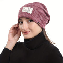 Casual Slouchy Baggy Beanie Hat Patch Elastic Warm Skull Cap