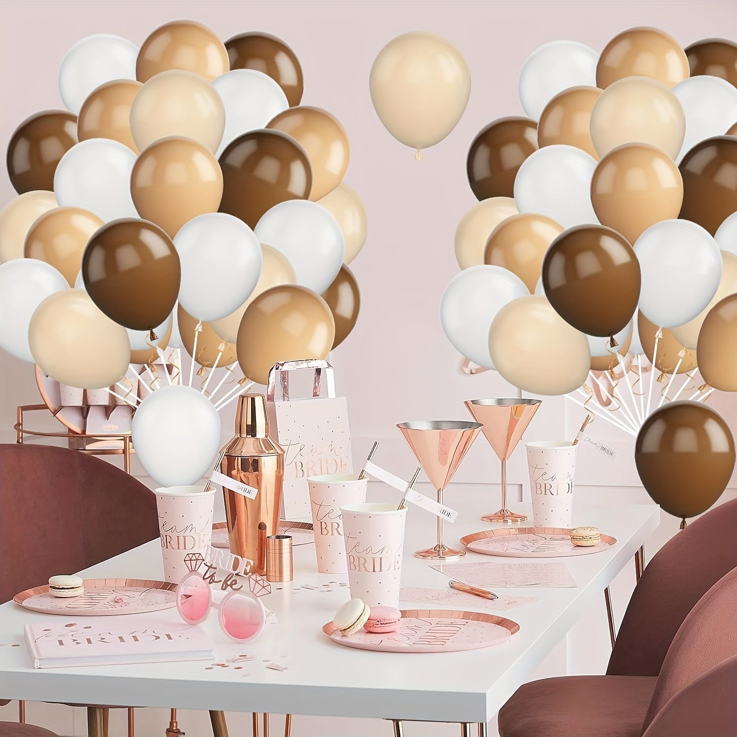 61pcs Brown Nude Latex Balloon Set for Wedding Birthday Anniversary Graduation