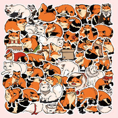 50pcs Little Fox Graffiti Stickers Holiday Decoration Luggage Waterproof