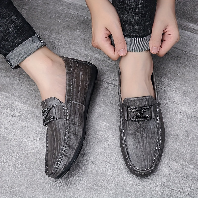 Men's PU Leather Loafer Shoes Comfy Slip On Driving Shoes Spring Summer