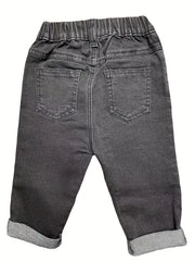 Boys Vintage Denim Jeans Elastic Waist Autumn Spring