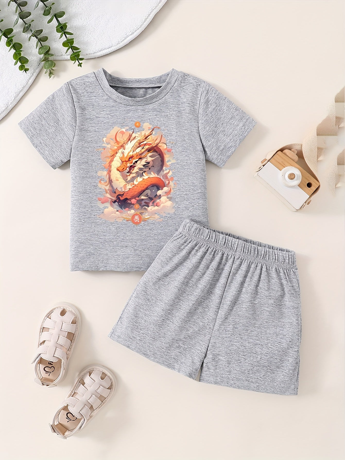 Toddler Kid 2pcs Bottoming Set Short Sleeve T shirt & Matching Shorts
