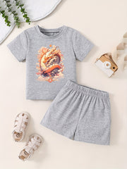 Toddler Kid 2pcs Bottoming Set Short Sleeve T shirt & Matching Shorts