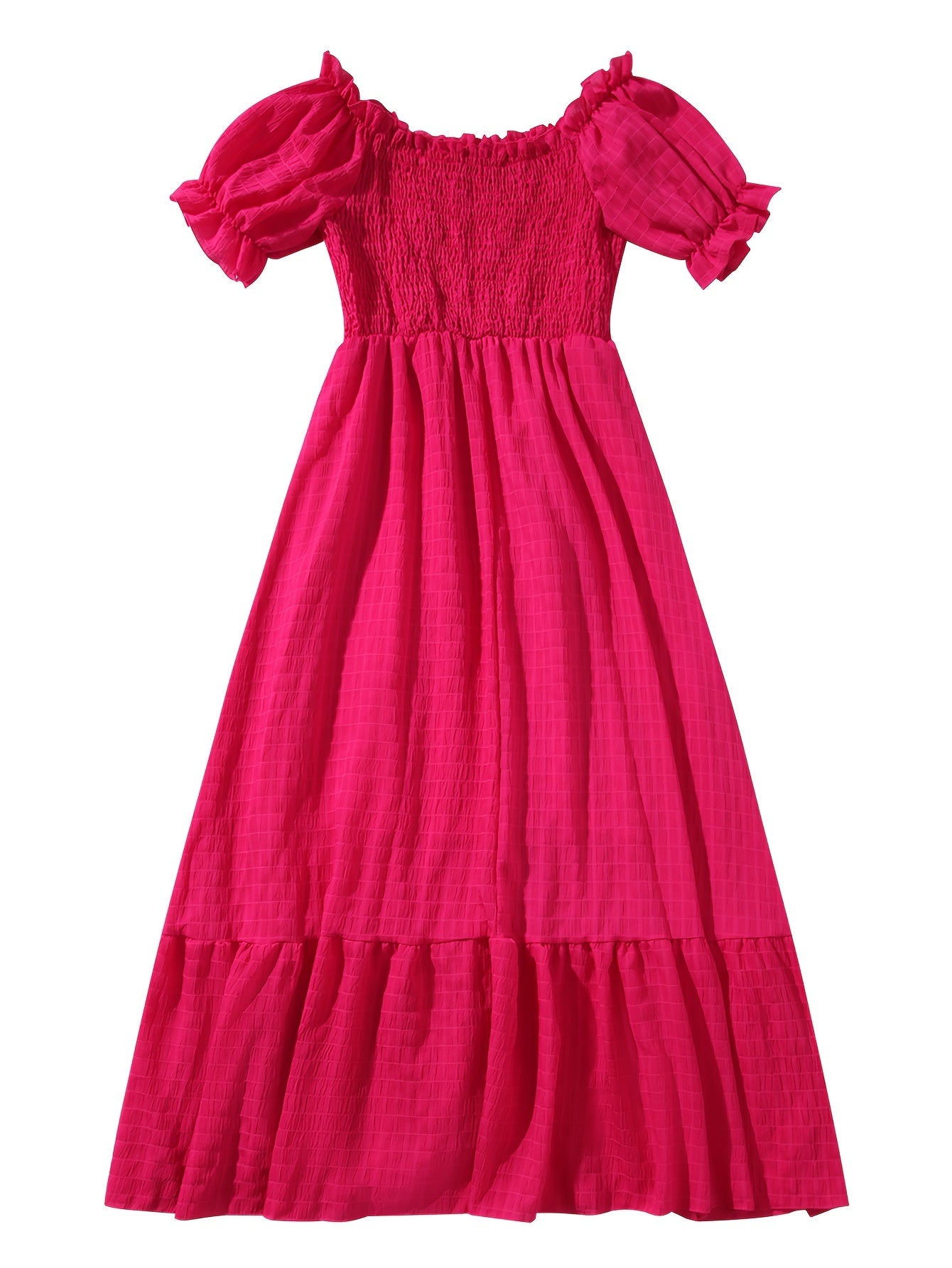 Off Shoulder Boho Smocked Beach Dress for Women