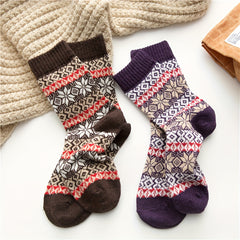 Men's Ethnic Striped Crew Socks Warm Thermal Breathable Casual Socks
