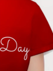 Heart & HAPPY Print Short Sleeve T shirt For Girls Summer Clothes