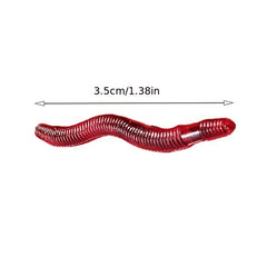50pcs 3-in Red Earthworm Artificial Soft Fishing Baits for Bass Trout Tackle