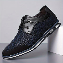 Men's Geometric Pattern Derby Shoes Lace up Front Dress Shoes For Men