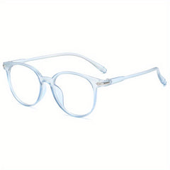 Light Blocking Glasses Jelly Round Frame Clear Lens Computer Glasses