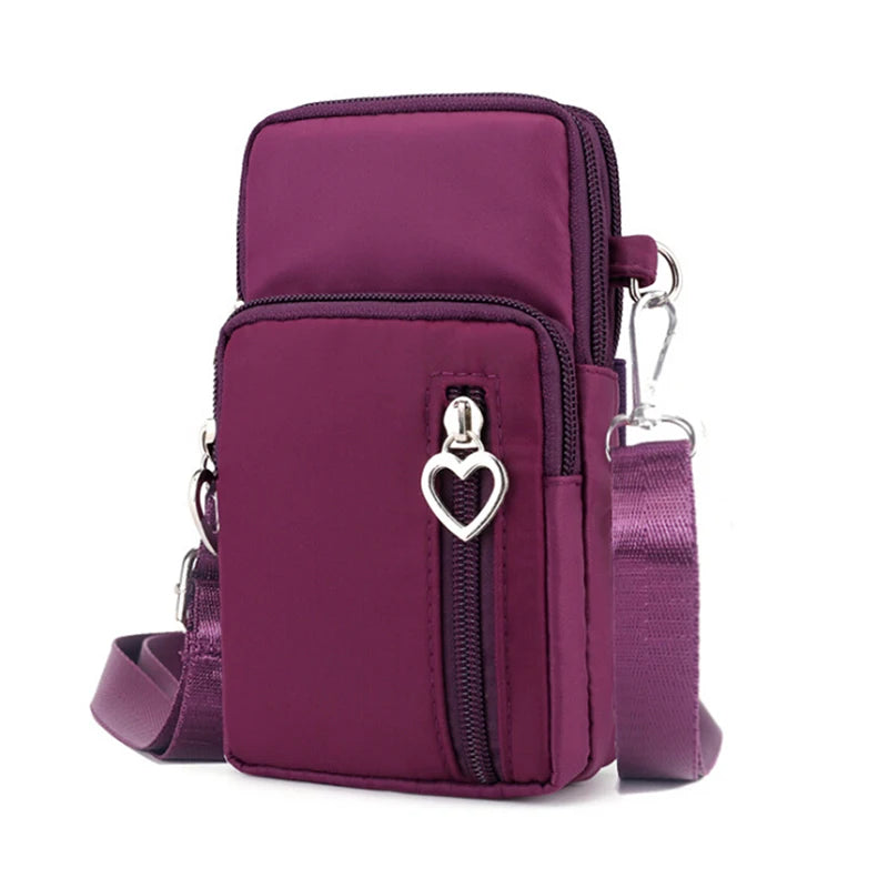 3Colors Sports Square Bag Mini Cellphone Pouch Crossbody Shoulder Bags