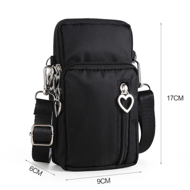 3Colors Sports Square Bag Mini Cellphone Pouch Crossbody Shoulder Bags