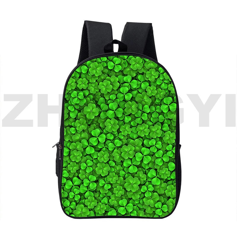 3D Anime Irish Clover Bag St. Patrick's Backpacks