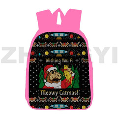 3D Anime Pink Santa Claus Backpack Teenagers Merry Christmas School Bag