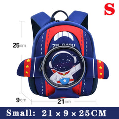 3D Cartoon Astronaut Dinosaur Unicorn Backpack For Kids School
