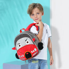3D Cartoon Car School Backpacks for Boys Girls Plush Kindergarten Children