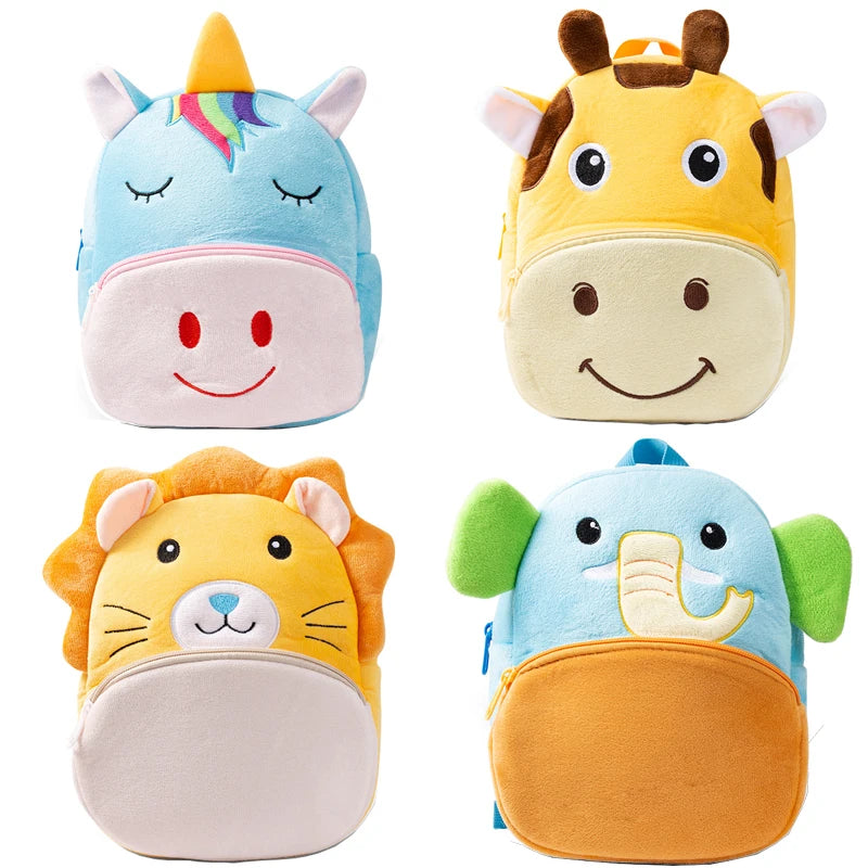 3D Cartoon Kindergarten Plush Children Backpacks Toddler Schoolbag