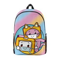 3D Cartoon Lankybox School Bag Children Backpack Boys Girls Oxford Waterproof