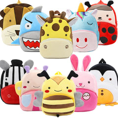 3D Cartoon Plush Kids Backpack - Animal Children School Bag Girls Boys