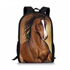 3D Crazy Horse Printing School Bags for Teens