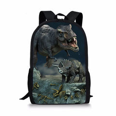 3D Dinosaur Print Backpack 16 Inch School Bags for Teenagers Boy