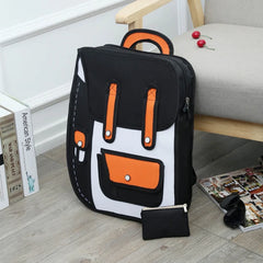 3D Jump Style 2D Drawing Backpack Shoulder Bag