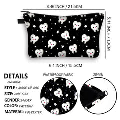 3D Printed Cosmetic Bags Teeth Funny Necessaries for Women Makeup Organizer