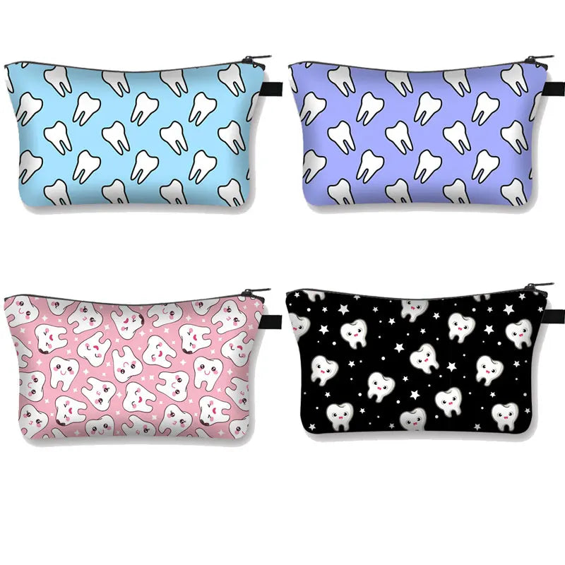 3D Printed Cosmetic Bags Teeth Funny Necessaries for Women Makeup Organizer