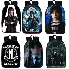 3D Printed Wednesday Addams Backpack for Children Boys Girls Cosplay Schoolbag