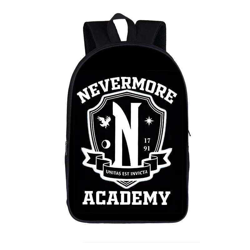 3D Printed Wednesday Addams Backpack for Children Boys Girls Cosplay Schoolbag