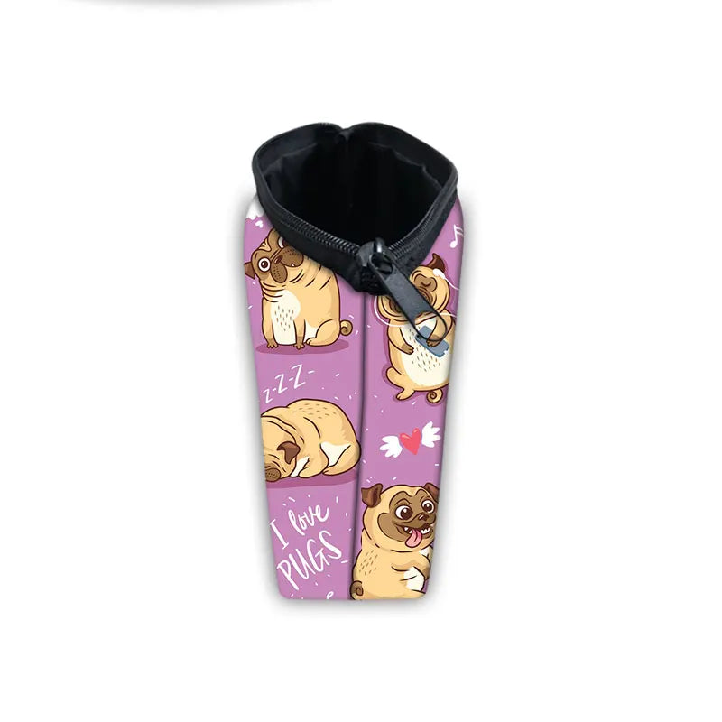 3D Pug Dog Cosmetic Bag for Makeup Organizer Women Mini Handbag