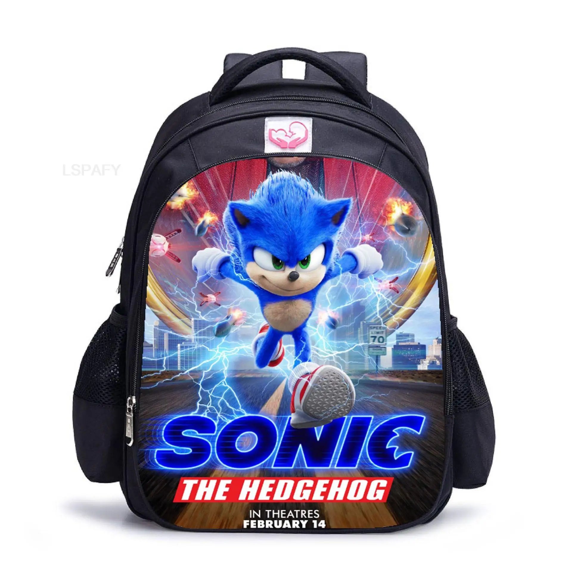 3D SONIC RACING Children Backpack 16inch Schoolbag Kids Cartoon Mochila Escolar