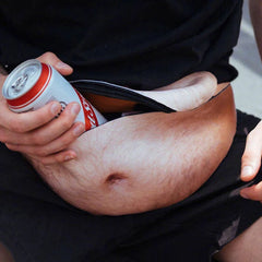 3D Woman Belly Pockets Belt Bag PU Novelty Men Beer Belly Waist Bag