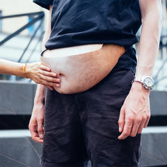 3D Woman Belly Pockets Belt Bag PU Men Beer Belly Waist Bag
