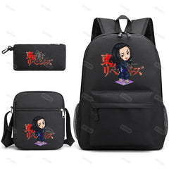 3Pcs Anime Cosplay School Backpack Travel Canvas Bag for Teenage Boys Girls