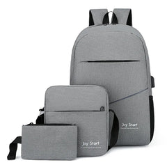 3Pcs College School Backpack for Men Canvas Travel Laptop Backpacks