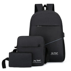 3Pcs College School Backpack for Men Canvas Travel Laptop Backpacks