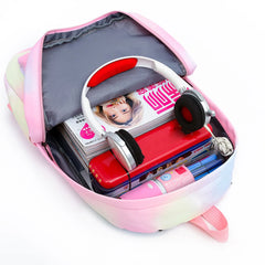3Pcs Set Girls Backpack Waterproof Student Laptop Bookbag Mochila
