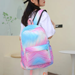 3Pcs Set Girls Backpack Waterproof Student Laptop Bookbag Mochila