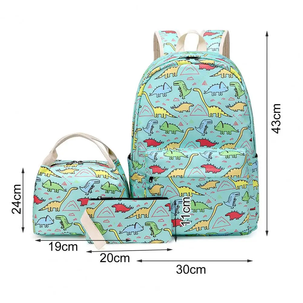 Kids Backpack Dinosaur Pattern Adjustable Straps Students Backpack