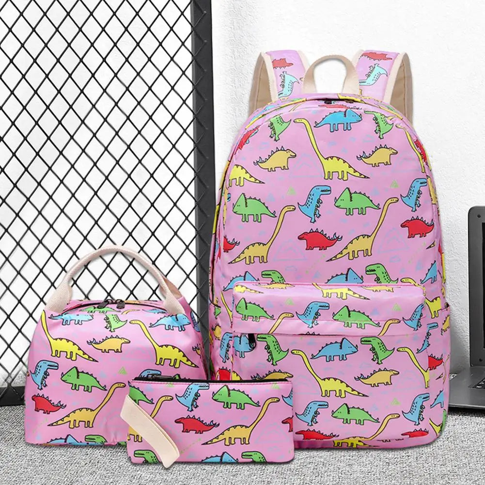 Kids Backpack Dinosaur Pattern Adjustable Straps Students Backpack