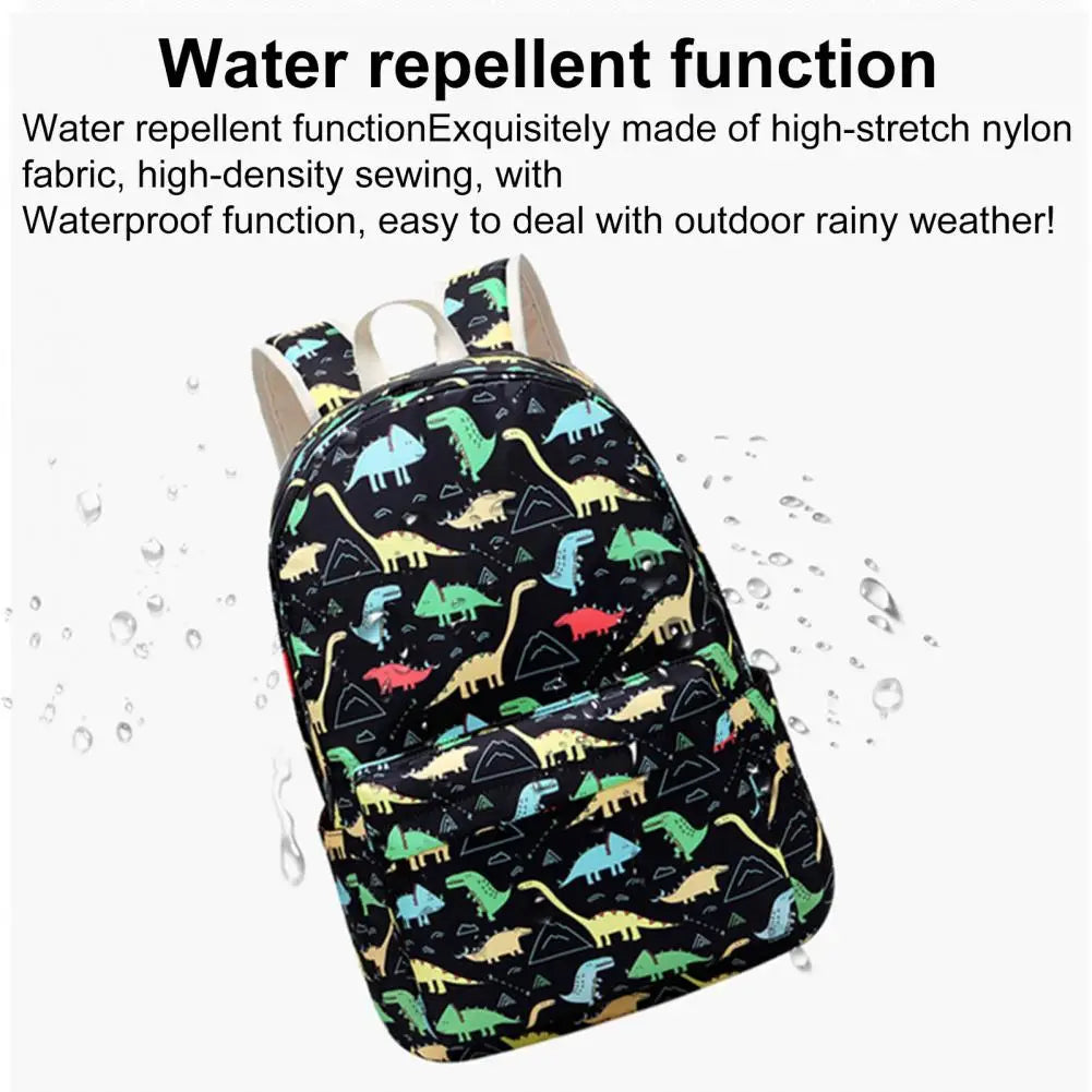Kids Backpack Dinosaur Pattern Adjustable Straps Students Backpack