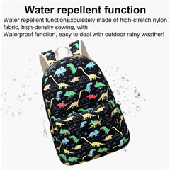 Kids Backpack Dinosaur Pattern Adjustable Straps Students Backpack