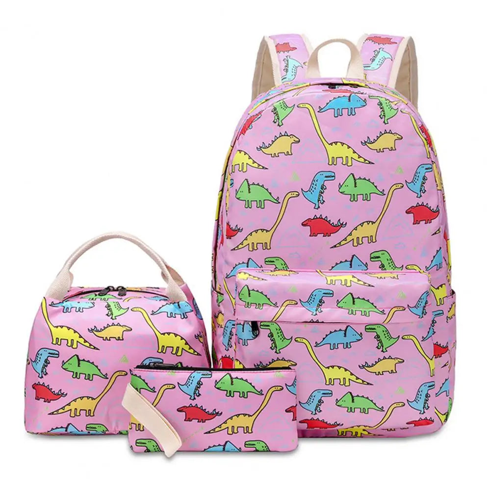 3Pcs Shockproof Kids Lunch Bag Backpack Pen Bag Set
