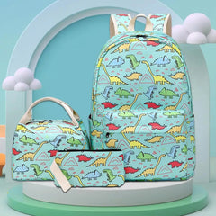 3Pcs Shockproof Kids Lunch Bag Backpack Pen Bag Set
