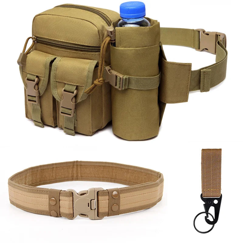 3Pcs Outdoor Waist Bag Set Waterproof Molle Camouflage Hiking Pack